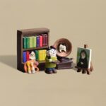 🐱Miniature Mona Lisa Cat Reading & Painting Set