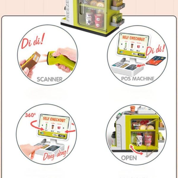 🛒Mini Supermarket Checkout Playset – Pretend Play Grocery Toy
