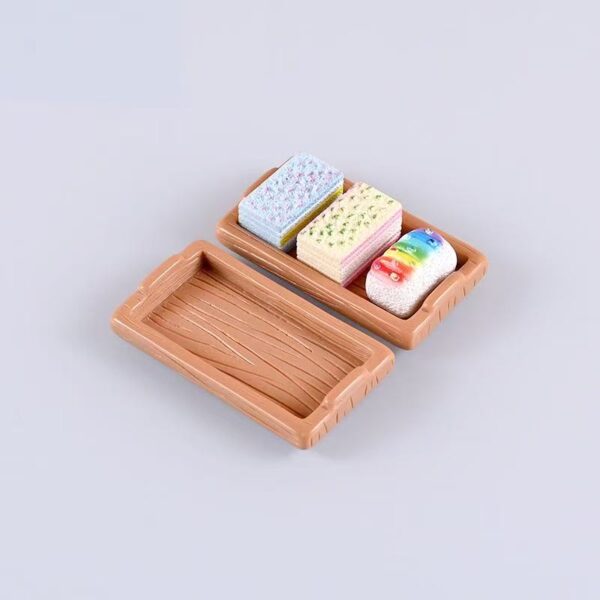 🍞Mini Wooden Bread Tray – 1:12 Scale Dollhouse Serving Board for Bakery & Food Scenes