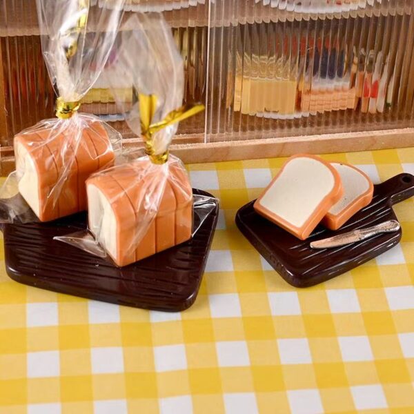🍞Mini Toast Bread Set – 1:12 Scale Dollhouse Accessory