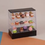 🍰Mini Cake Display Cabinet – Sliding Door Dollhouse Shelf for Bakery & Shop Scenes